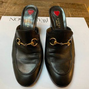 GUCCI horsebit black mules